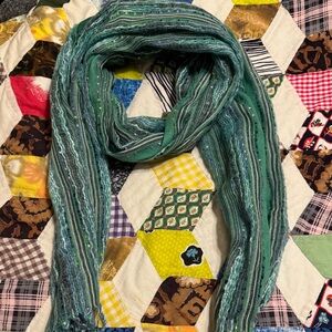 Elegant Green Striped Scarf